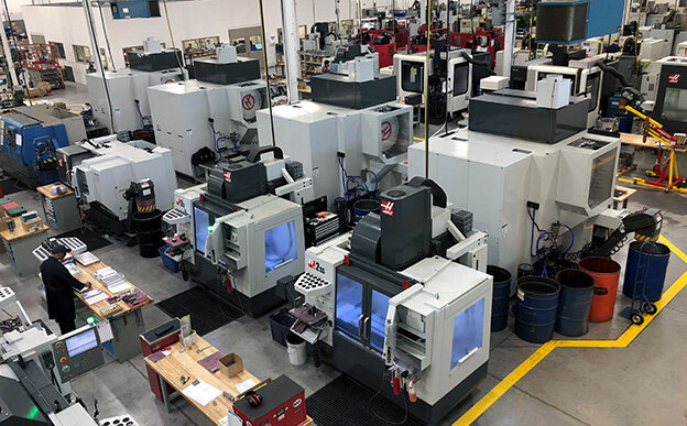 CNC machines in factory