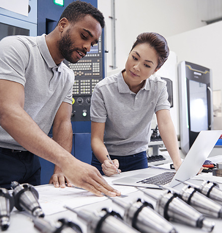 man and woman in the office